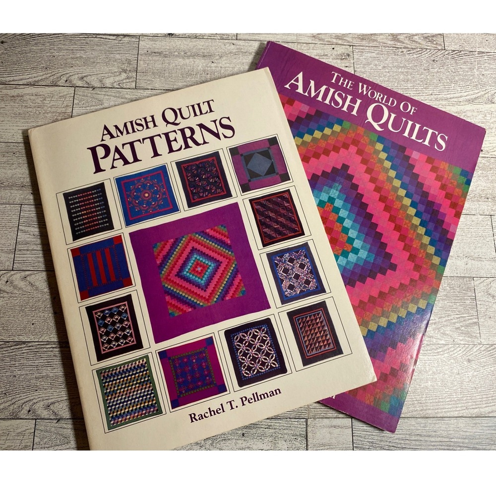 Bundle of Amish Quilt Books - Patterns / World - Rachel Pellman 1984 2 Book Set